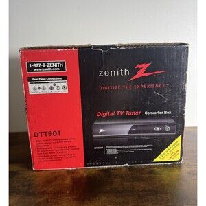 Zenith DTT901 Digital TV Tuner Converter Box with Remote Black DTV Tuner Box
